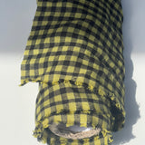 [sold out] Prewashed medium-weight linen fabric [Mid Yellow Gingham]