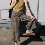 R: Maxi WELS wide leg linen pants (Color: Beige; Size: M - MAXI length)