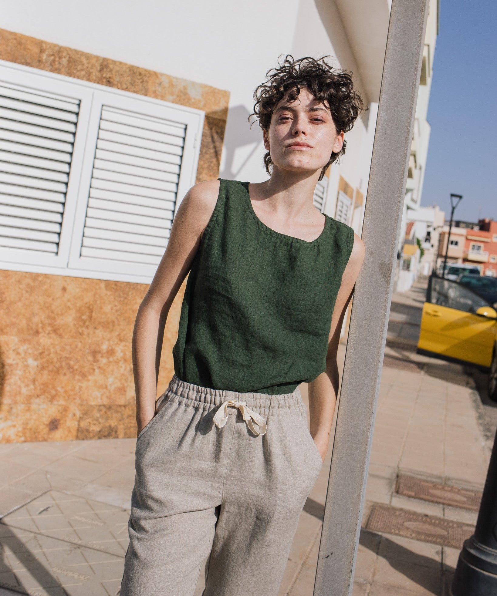 ATHENS drawstring linen pants - notperfectlinen