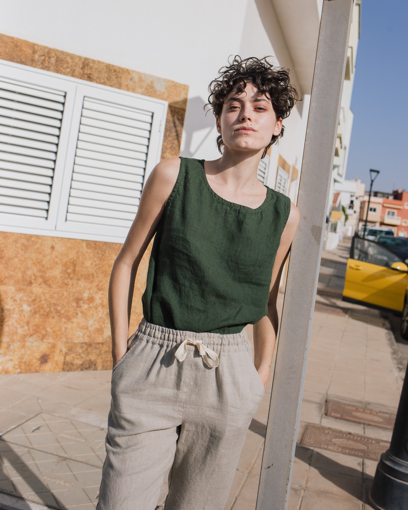 ATHENS drawstring linen pants - notperfectlinen