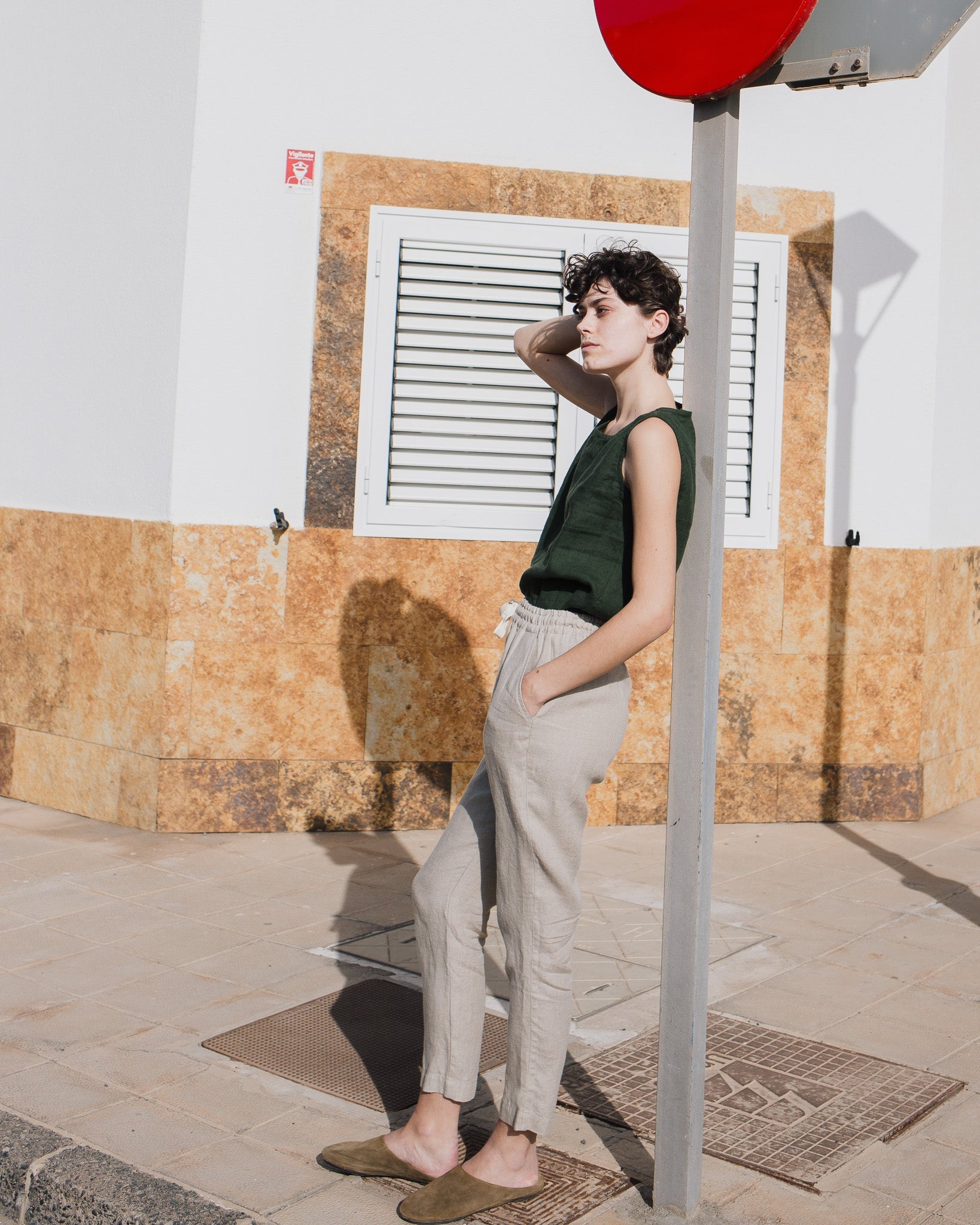 ATHENS drawstring linen pants - notperfectlinen