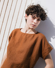 GORDES boxy linen top - notperfectlinen