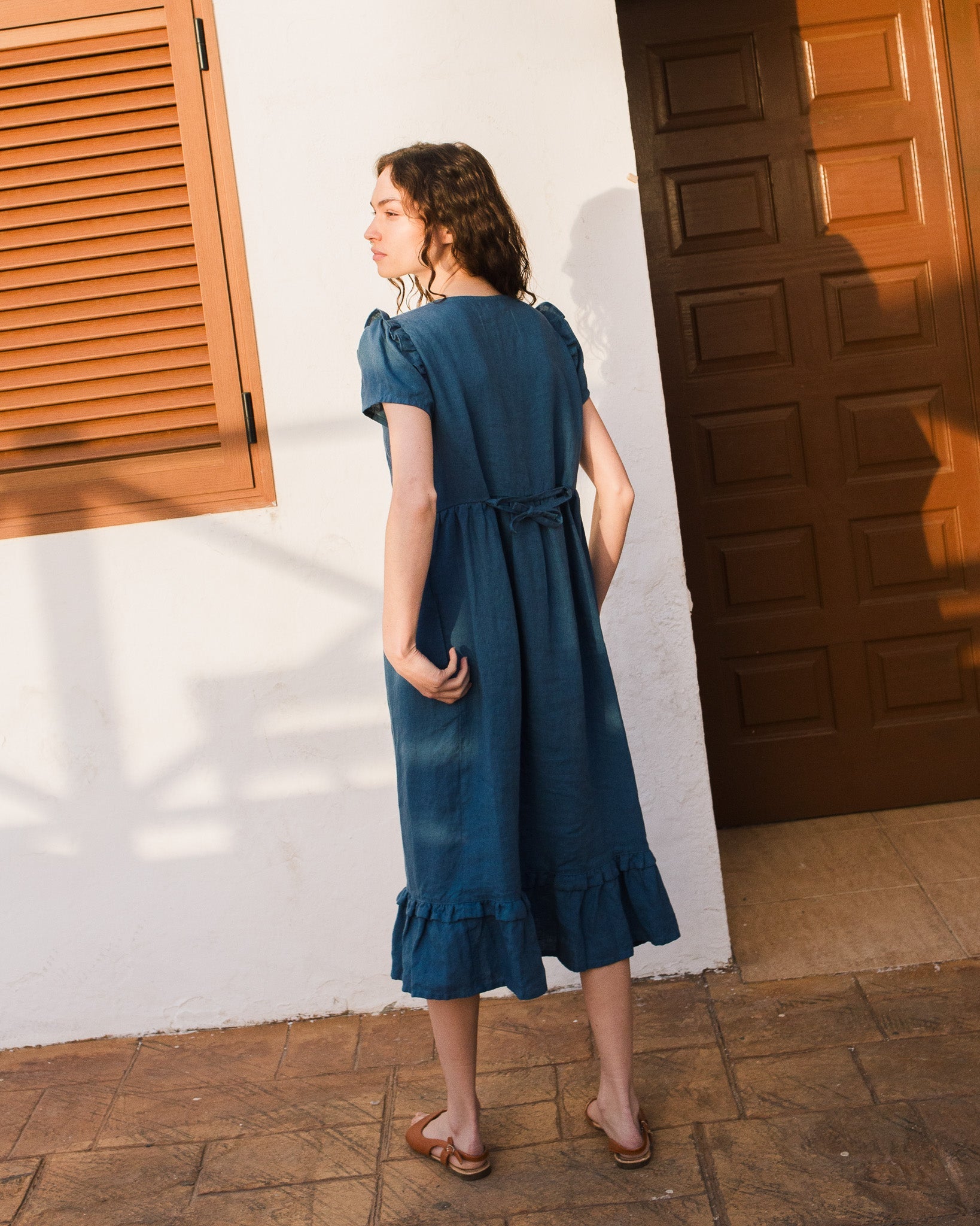 MARQUETTE ruffle linen dress - notperfectlinen