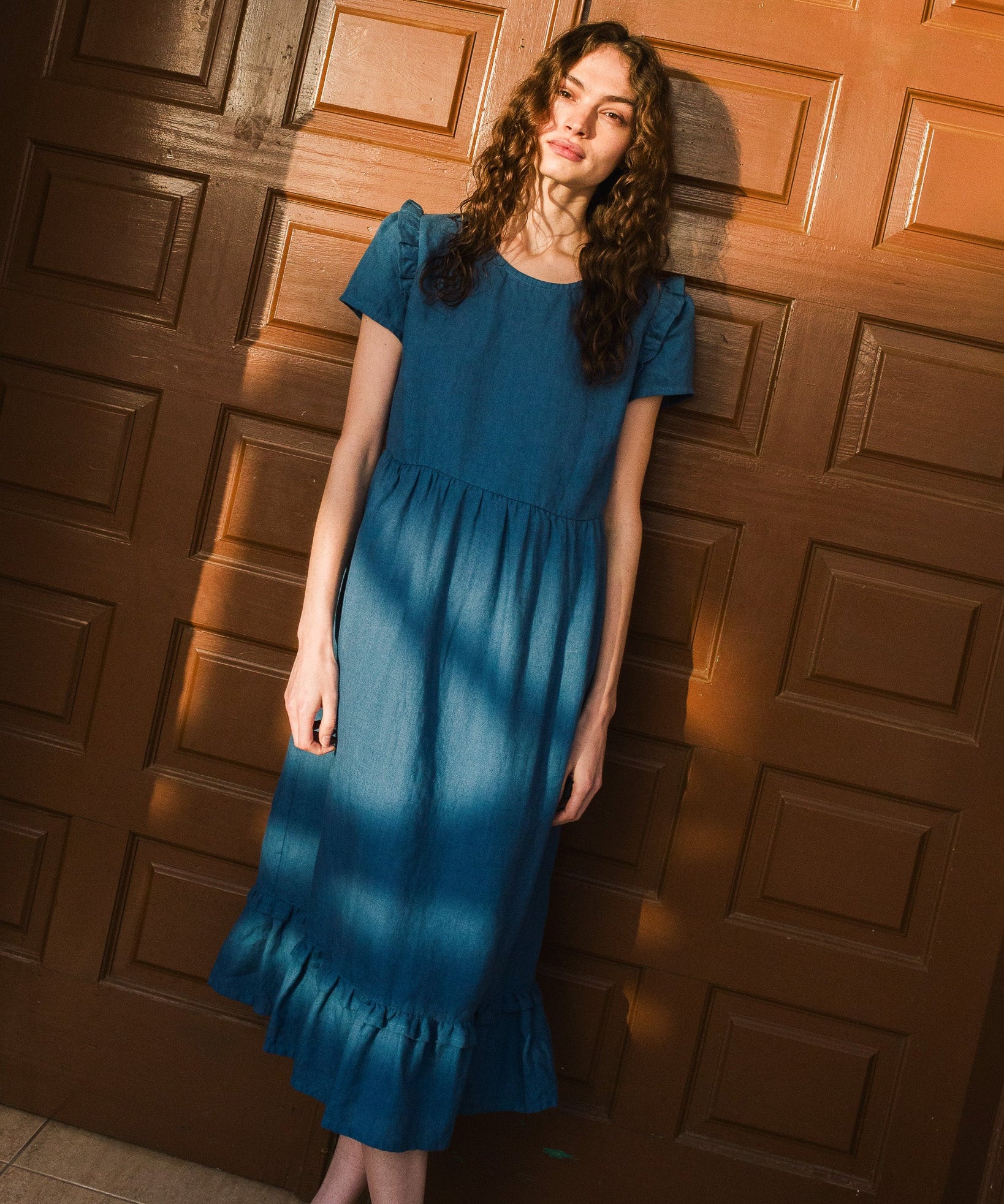 MARQUETTE ruffle linen dress - notperfectlinen