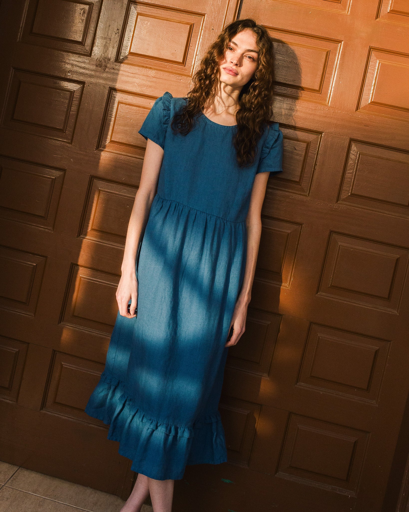 MARQUETTE ruffle linen dress - notperfectlinen