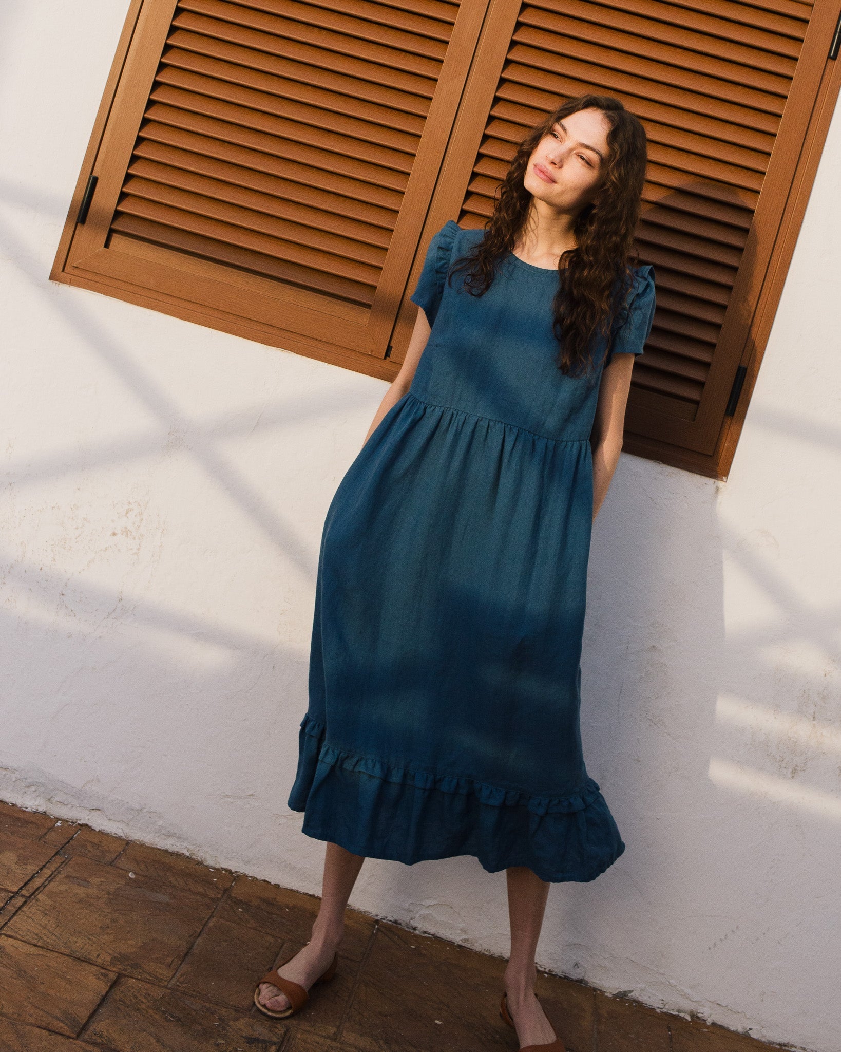 MARQUETTE ruffle linen dress - notperfectlinen