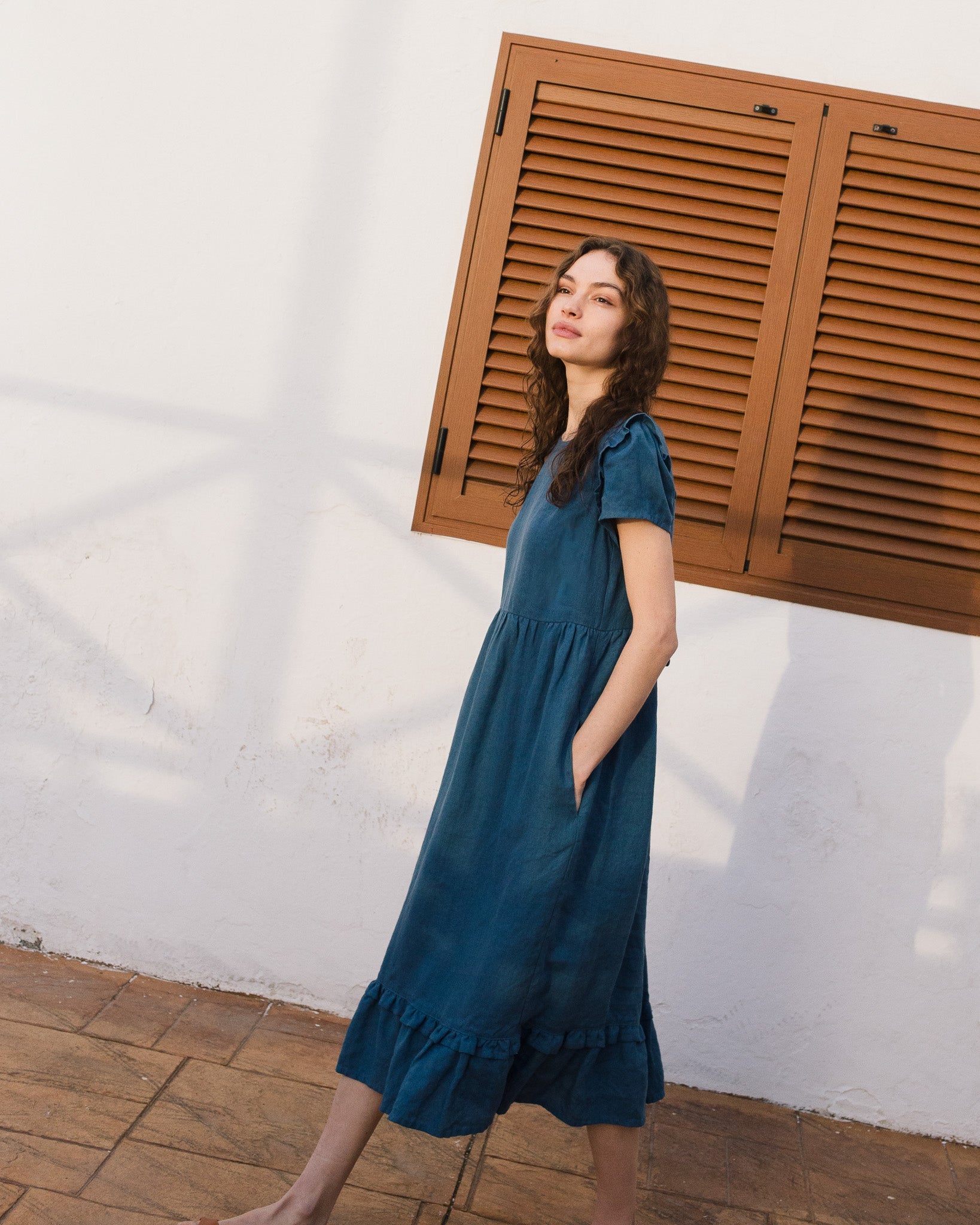 MARQUETTE ruffle linen dress - notperfectlinen