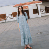 ANGEL maxi button down dress