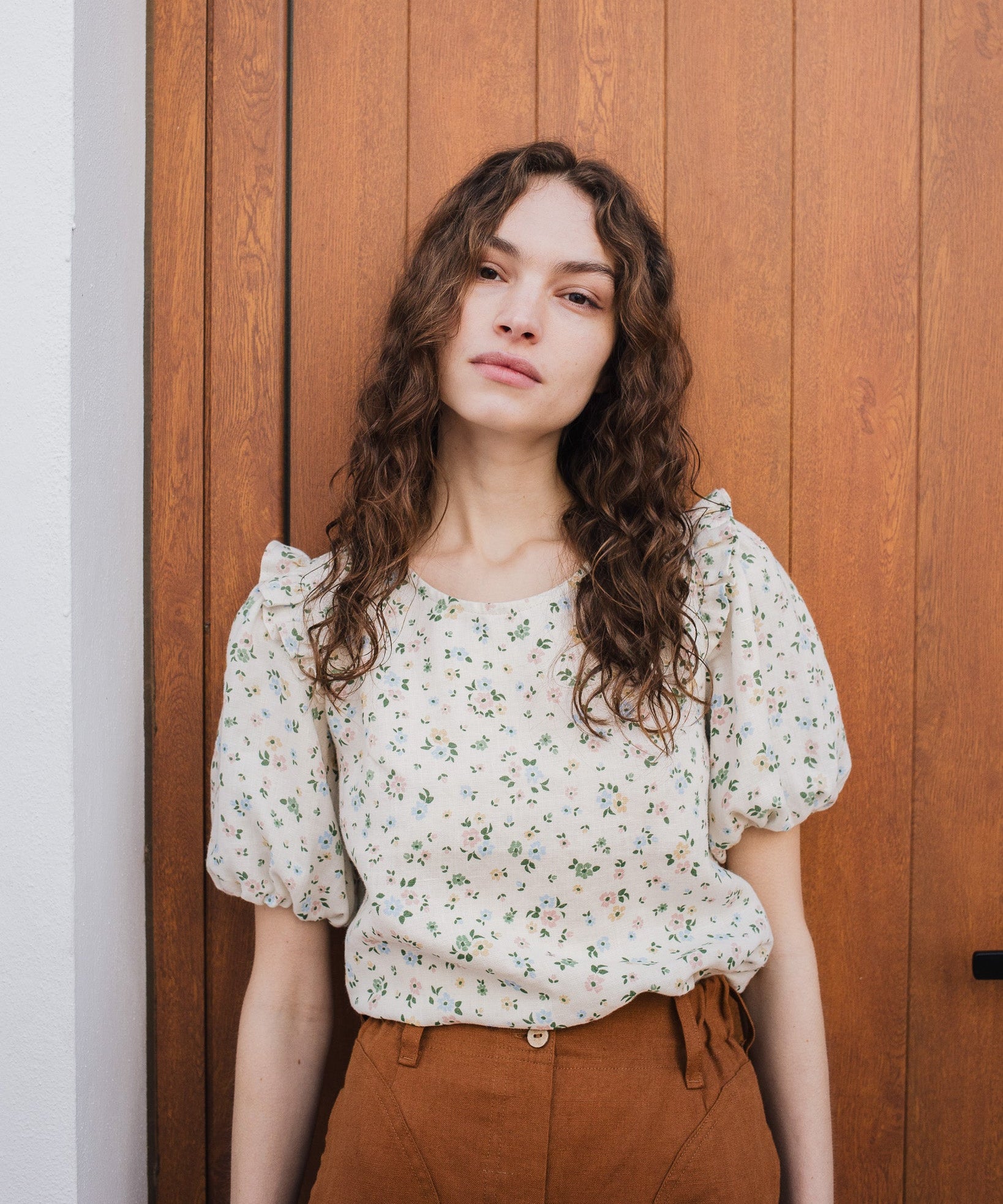 AROSA ruffle linen top - notperfectlinen