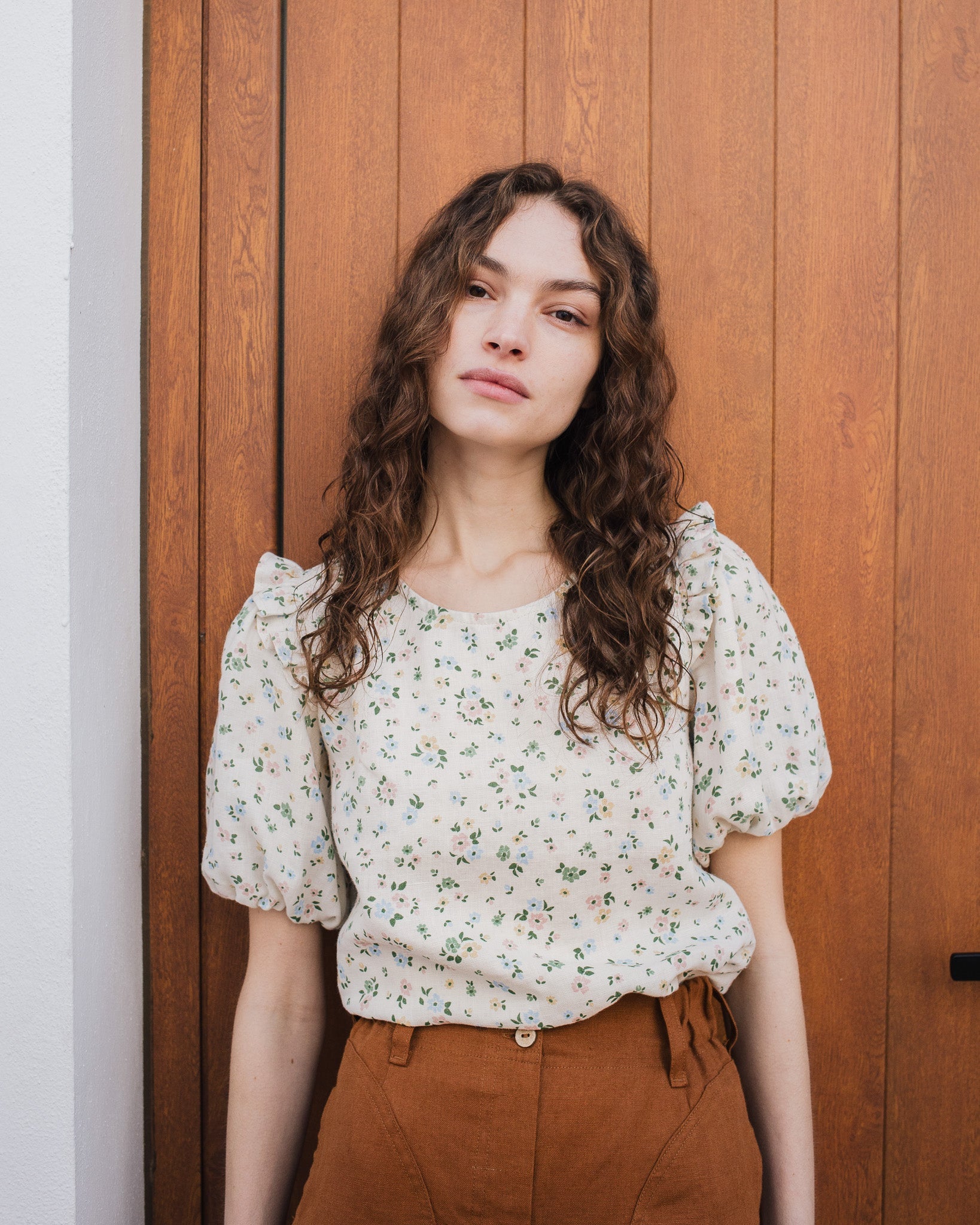 AROSA ruffle linen top - notperfectlinen