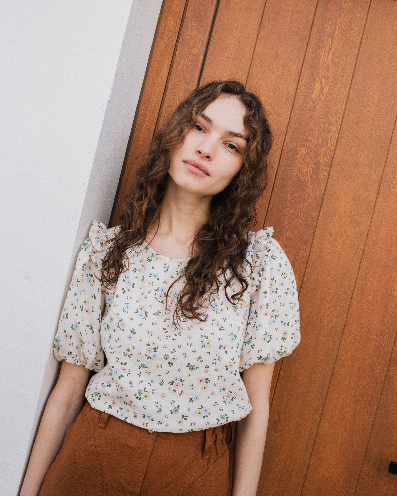 AROSA ruffle linen top - notperfectlinen