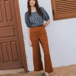 CARMEL puff sleeve linen top - notperfectlinen