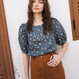 CARMEL puff sleeve linen top - notperfectlinen