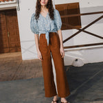 ELLA knot front button shirt linen - notperfectlinen