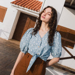 ELLA knot front button shirt linen - notperfectlinen