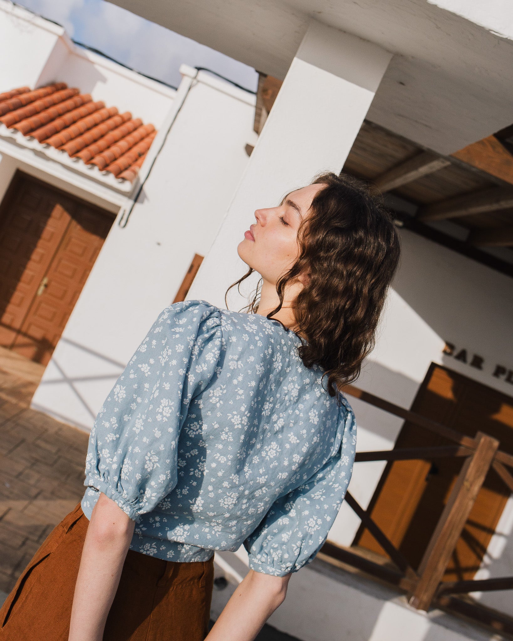 ELLA knot front button shirt linen - notperfectlinen