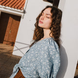 ELLA knot front button shirt linen - notperfectlinen