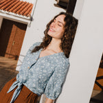 ELLA knot front button shirt linen - notperfectlinen