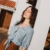 ELLA knot front button shirt linen - notperfectlinen