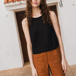 BAY cropped linen top - notperfectlinen