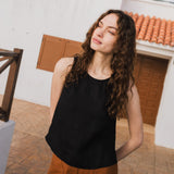 BAY cropped linen top