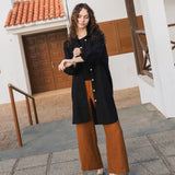 R: BAY cropped linen top (Size: S; Color: Light Deepest Black)