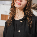 LIVORNO-2 oversized linen collar shirt - notperfectlinen