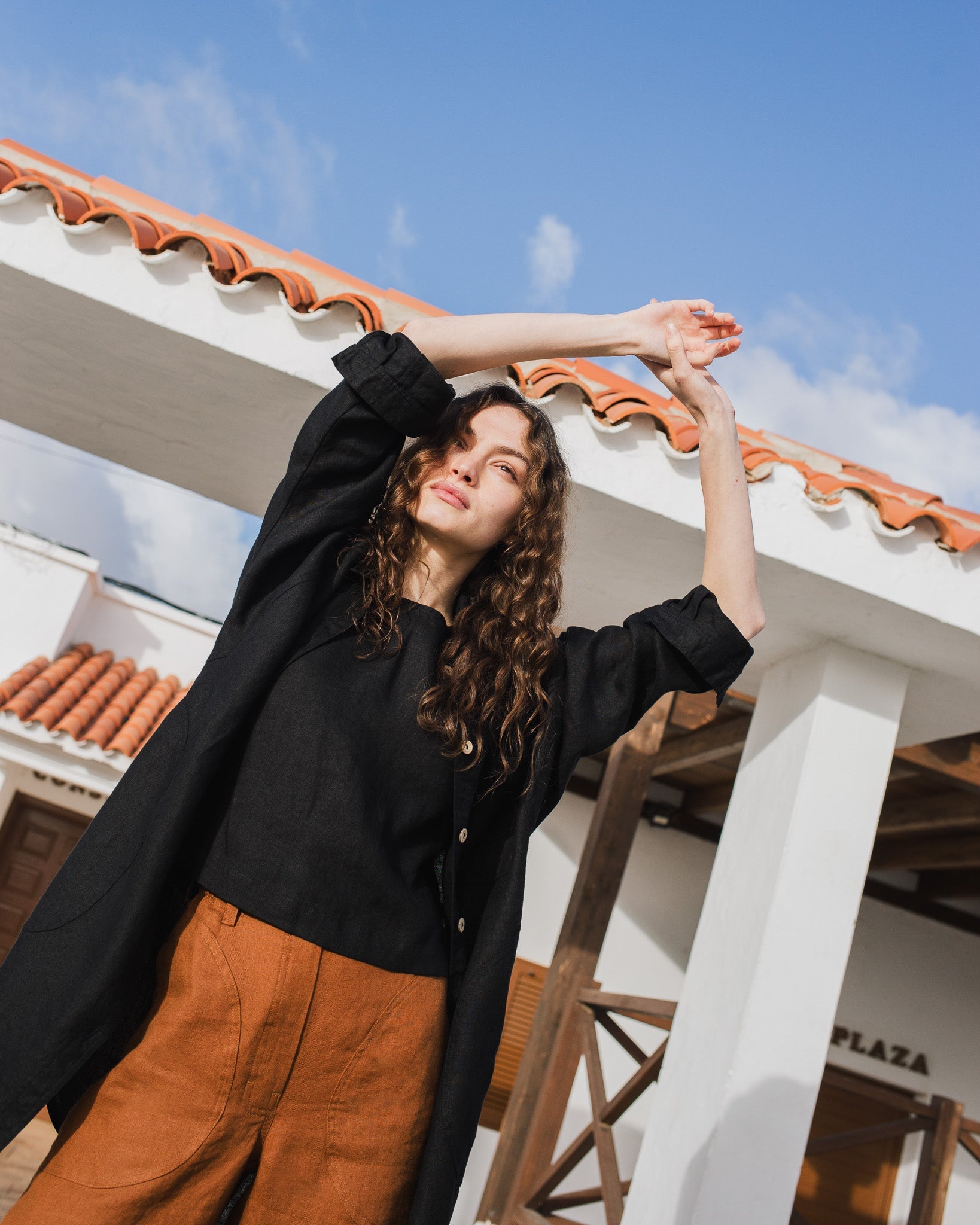 LIVORNO-2 oversized linen collar shirt - notperfectlinen