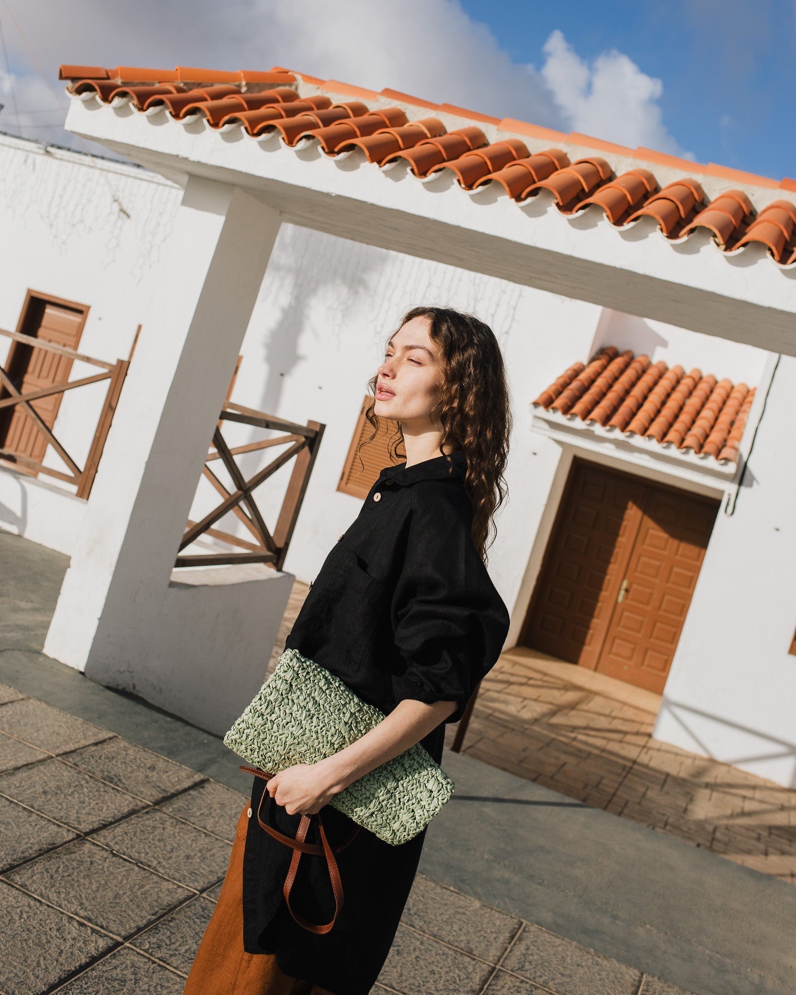 BAY cropped linen top - notperfectlinen