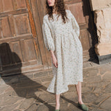 R: MONTMARTE oversized linen dress (Size: XS; Color: Sage Blossom)