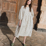 R: MONTMARTE oversized linen dress (Size: S; Color: Light Black Checks)