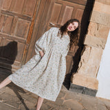 R: MONTMARTE oversized linen dress (Size: XS; Color: Sage Blossom)