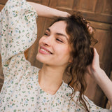 R: MONTMARTE oversized linen dress (Size: XS; Color: Sage Blossom)