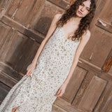 R: PAULA slip linen dress (Size: S; Color: Mid Sand Gingham)