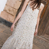 R: PAULA slip linen dress (Size: S; Color: Mid Sand Gingham)