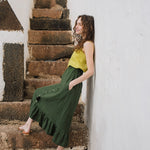 EUREKA ruffled hem buttoned linen skirt - notperfectlinen