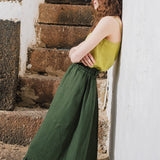 EUREKA ruffled hem buttoned linen skirt - notperfectlinen