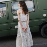 R: WILLOW maxi linen skirt (Size: S; Color: Light Red Checks)