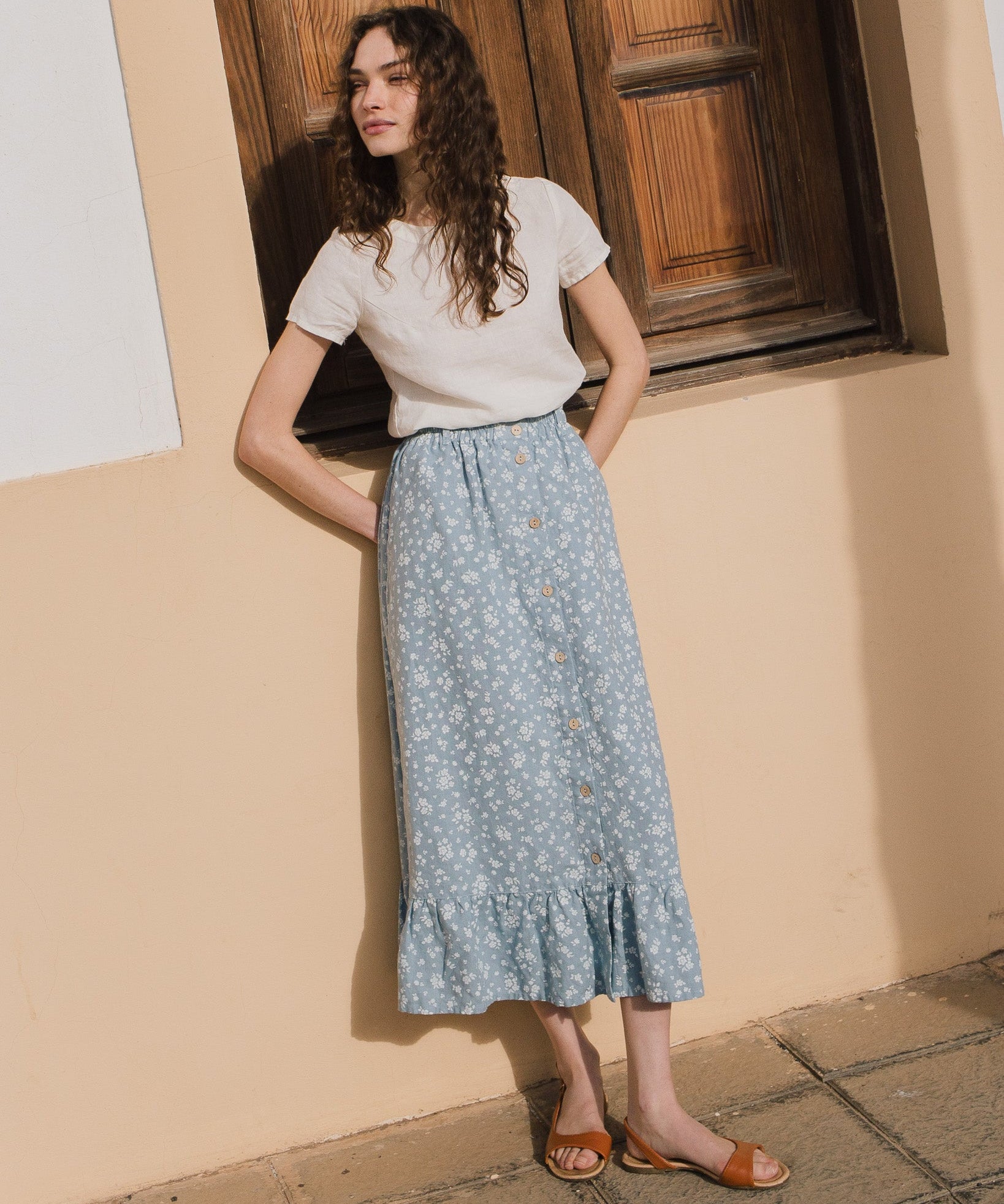 HAMBURG fitted linen top - notperfectlinen