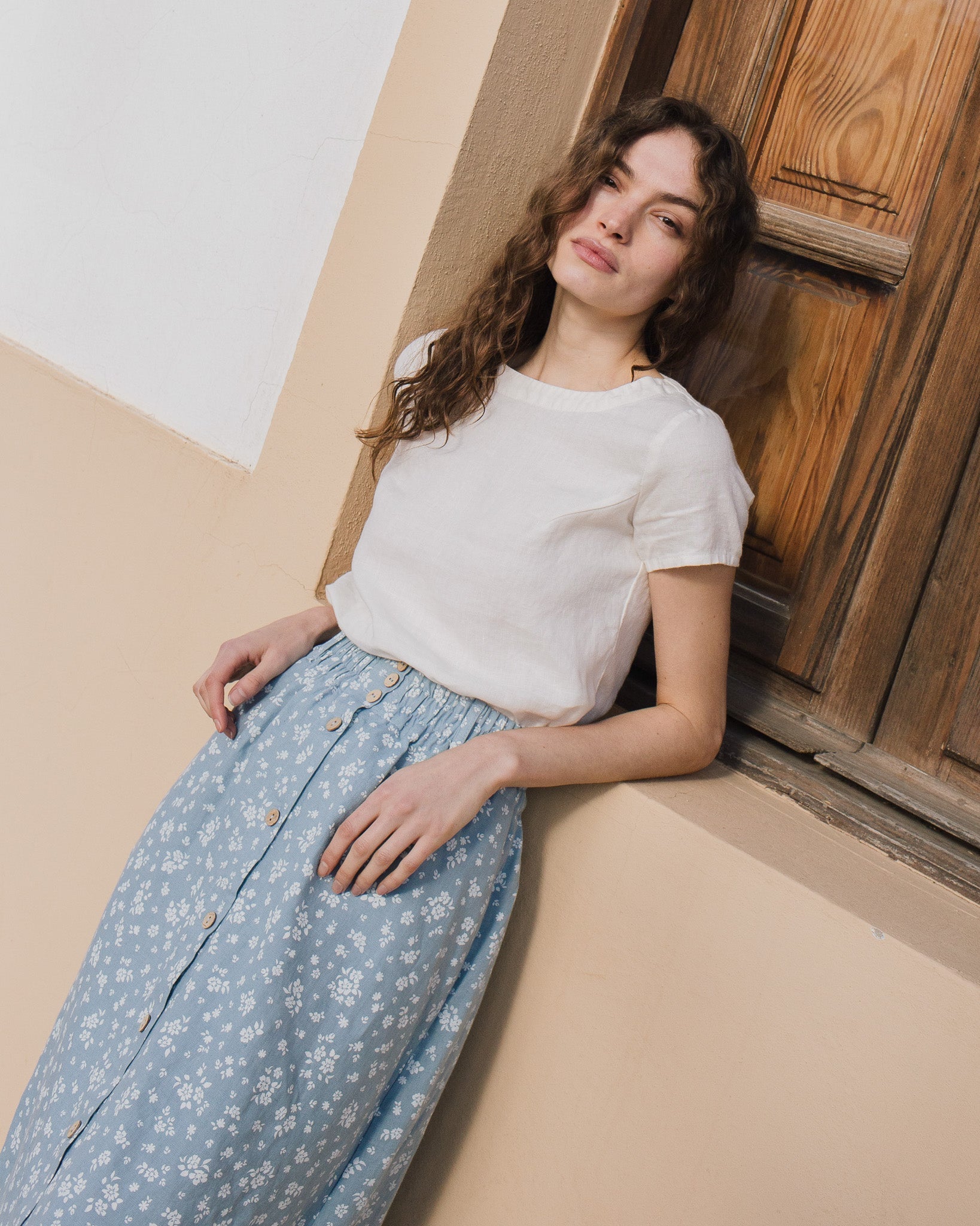 HAMBURG fitted linen top - notperfectlinen