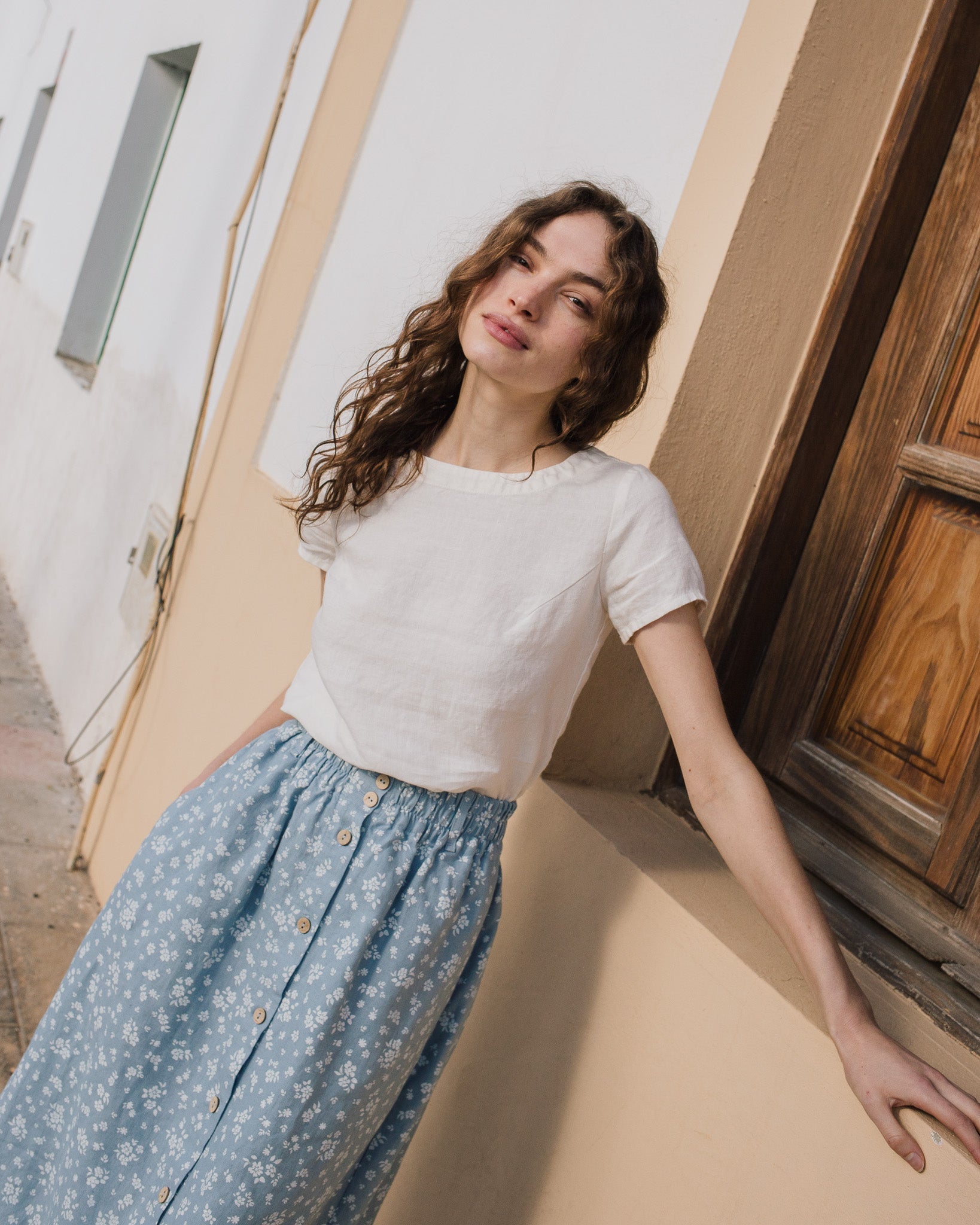 HAMBURG fitted linen top - notperfectlinen