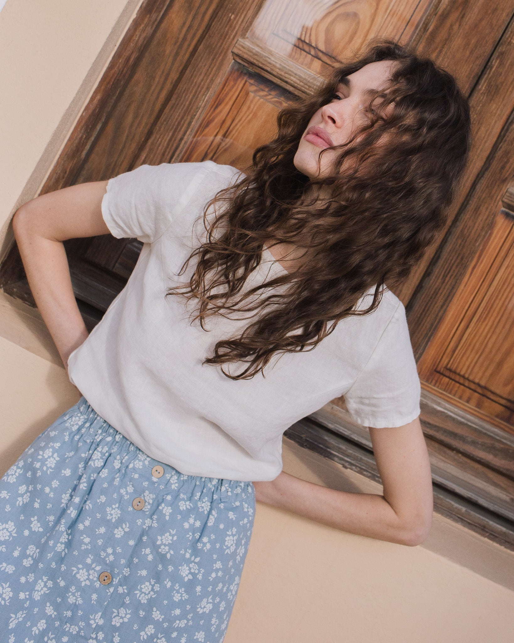 HAMBURG fitted linen top - notperfectlinen