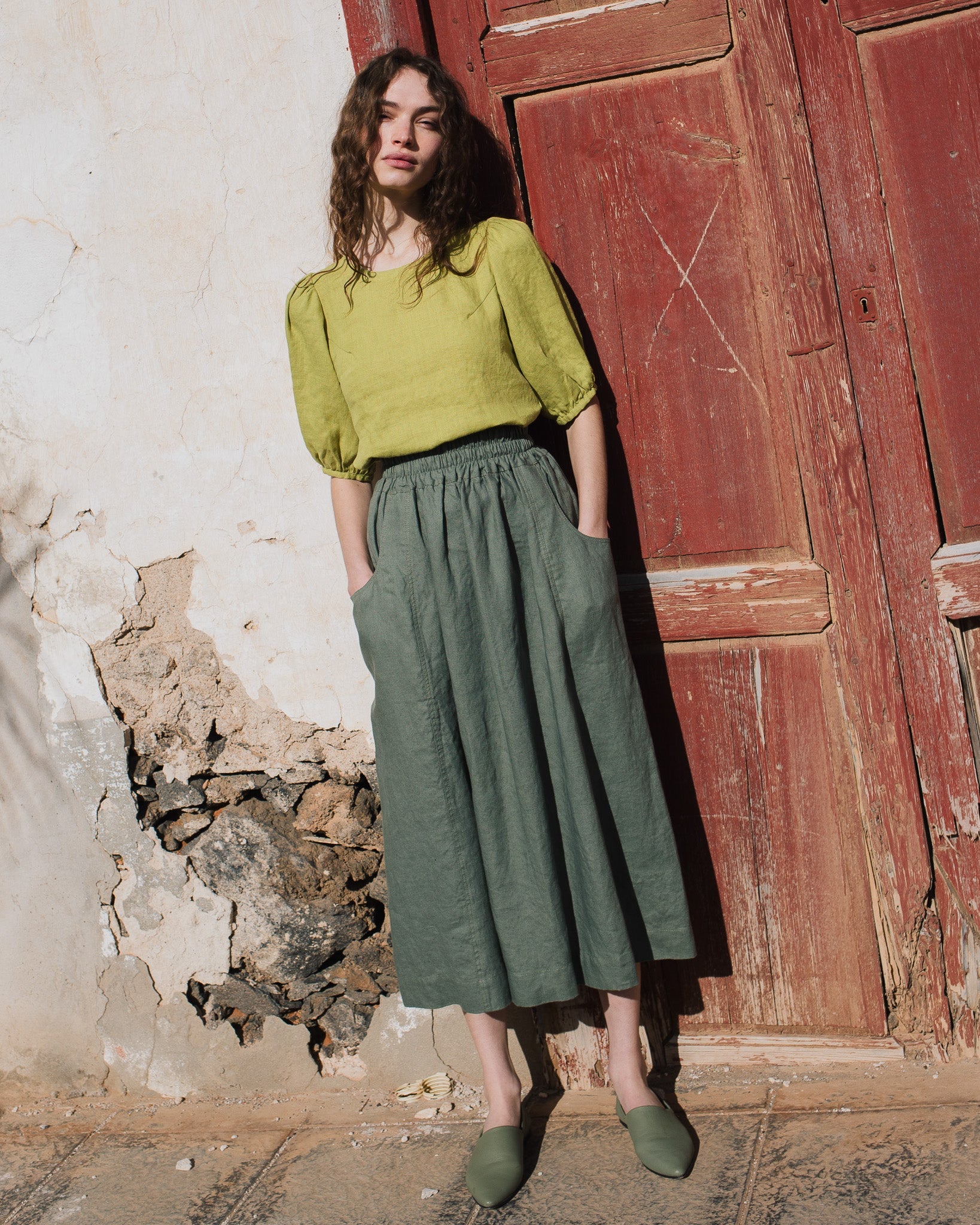 OIA gathered linen skirt - notperfectlinen