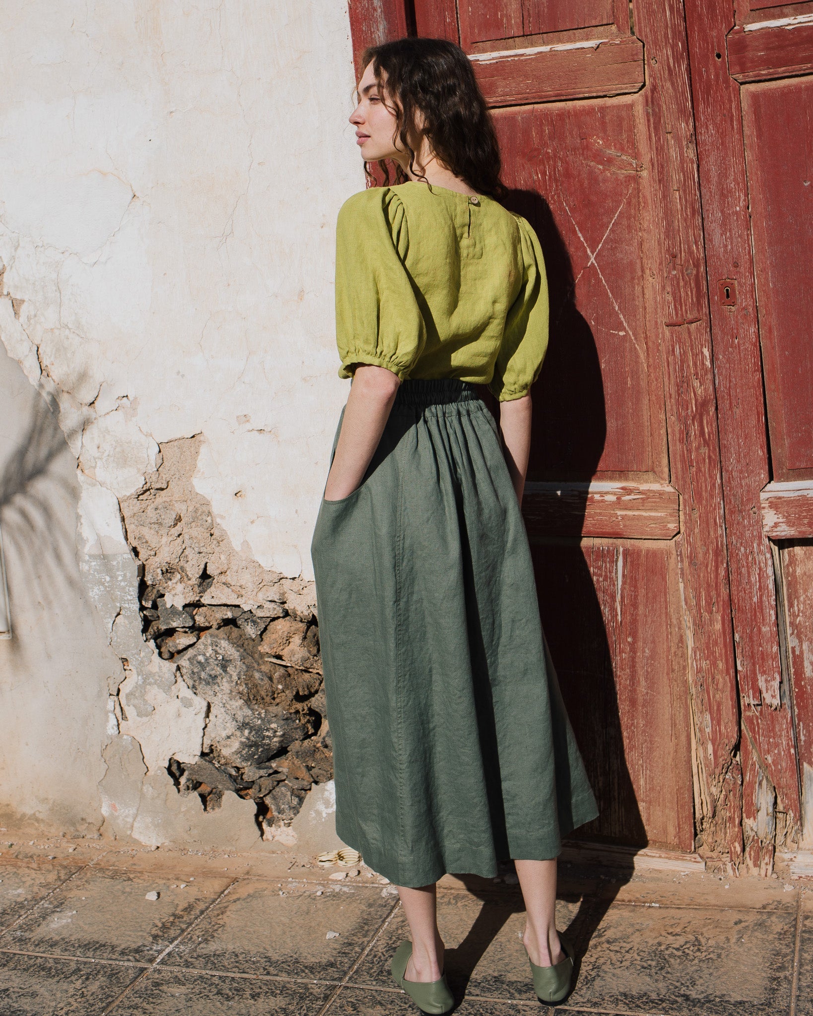 OIA gathered linen skirt - notperfectlinen
