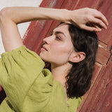 CARMEL puff sleeve linen top - notperfectlinen