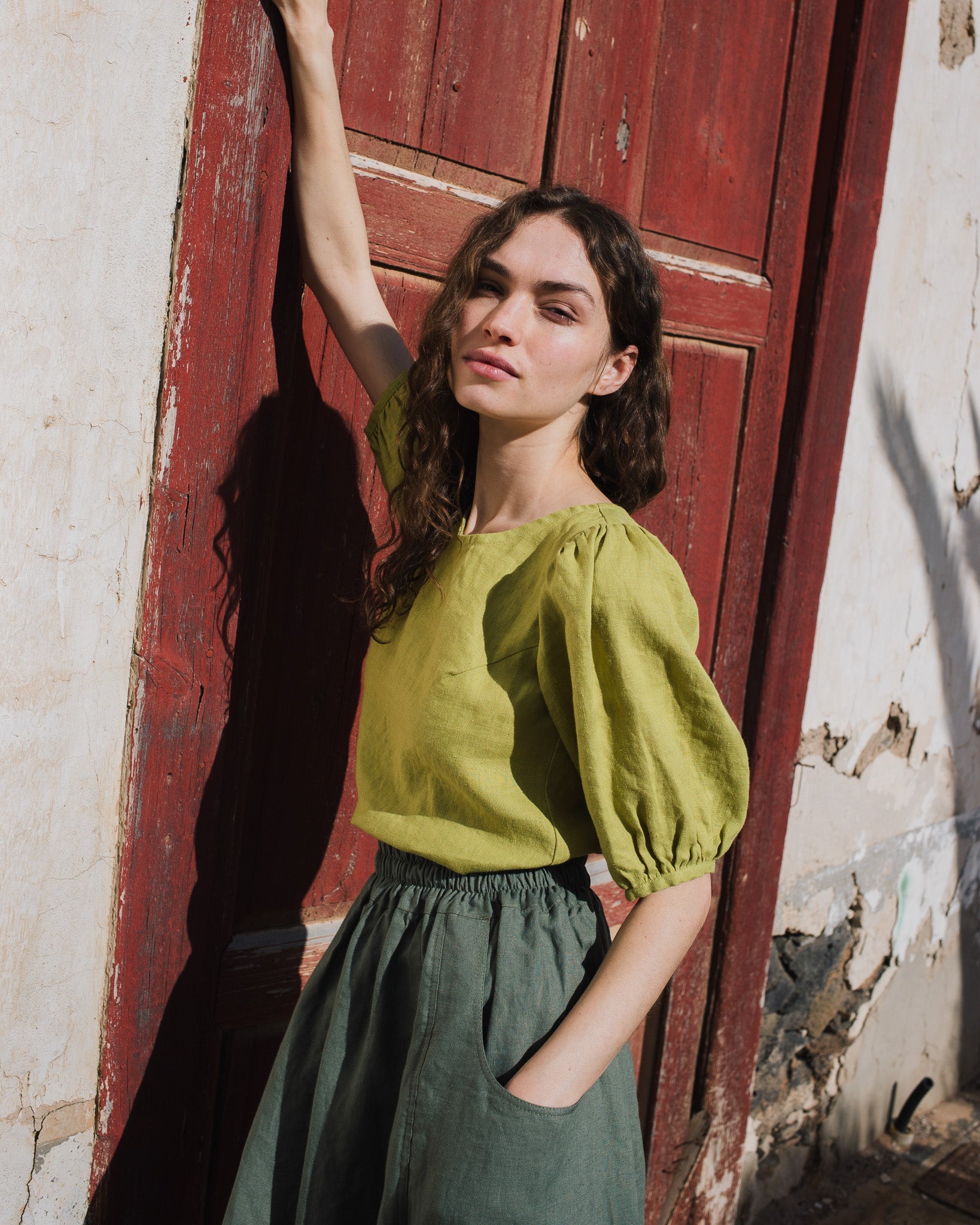 OIA gathered linen skirt - notperfectlinen