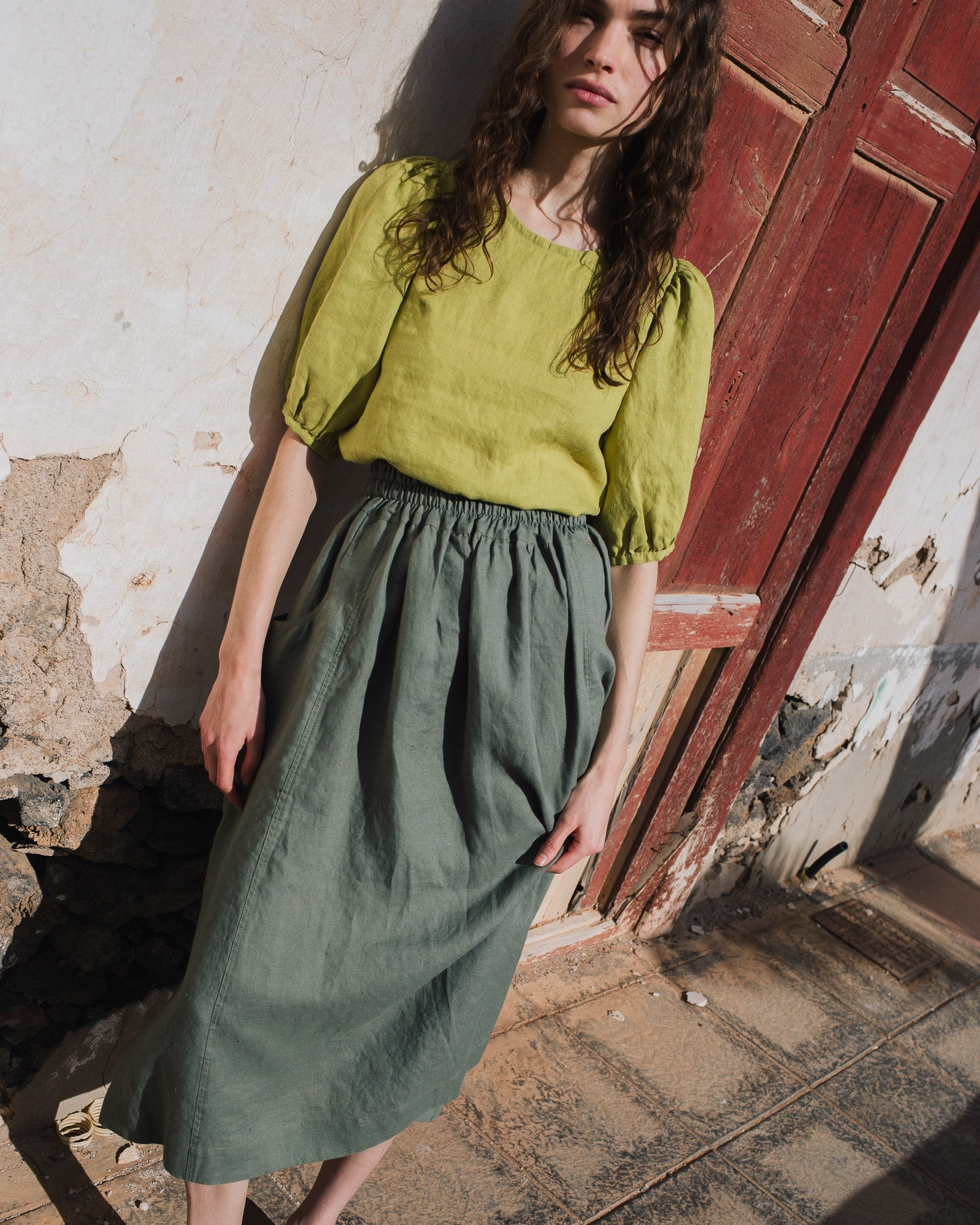 OIA gathered linen skirt - notperfectlinen
