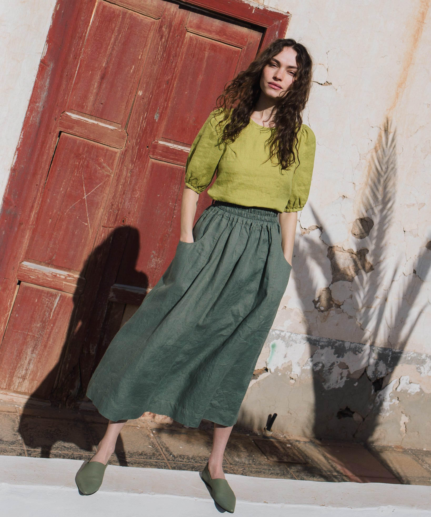 OIA gathered linen skirt - notperfectlinen