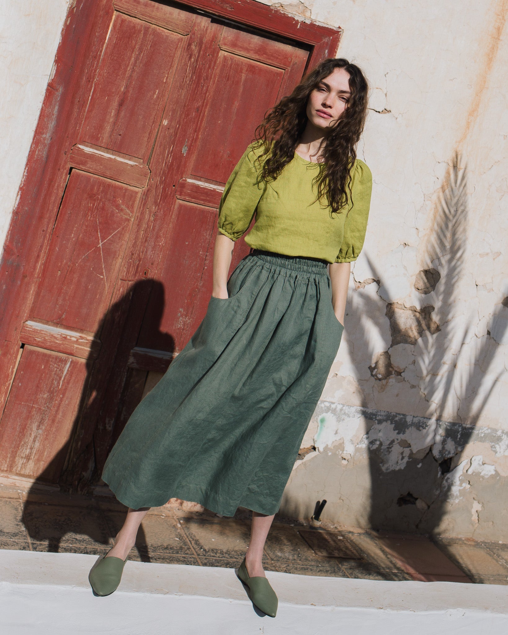 OIA gathered linen skirt - notperfectlinen