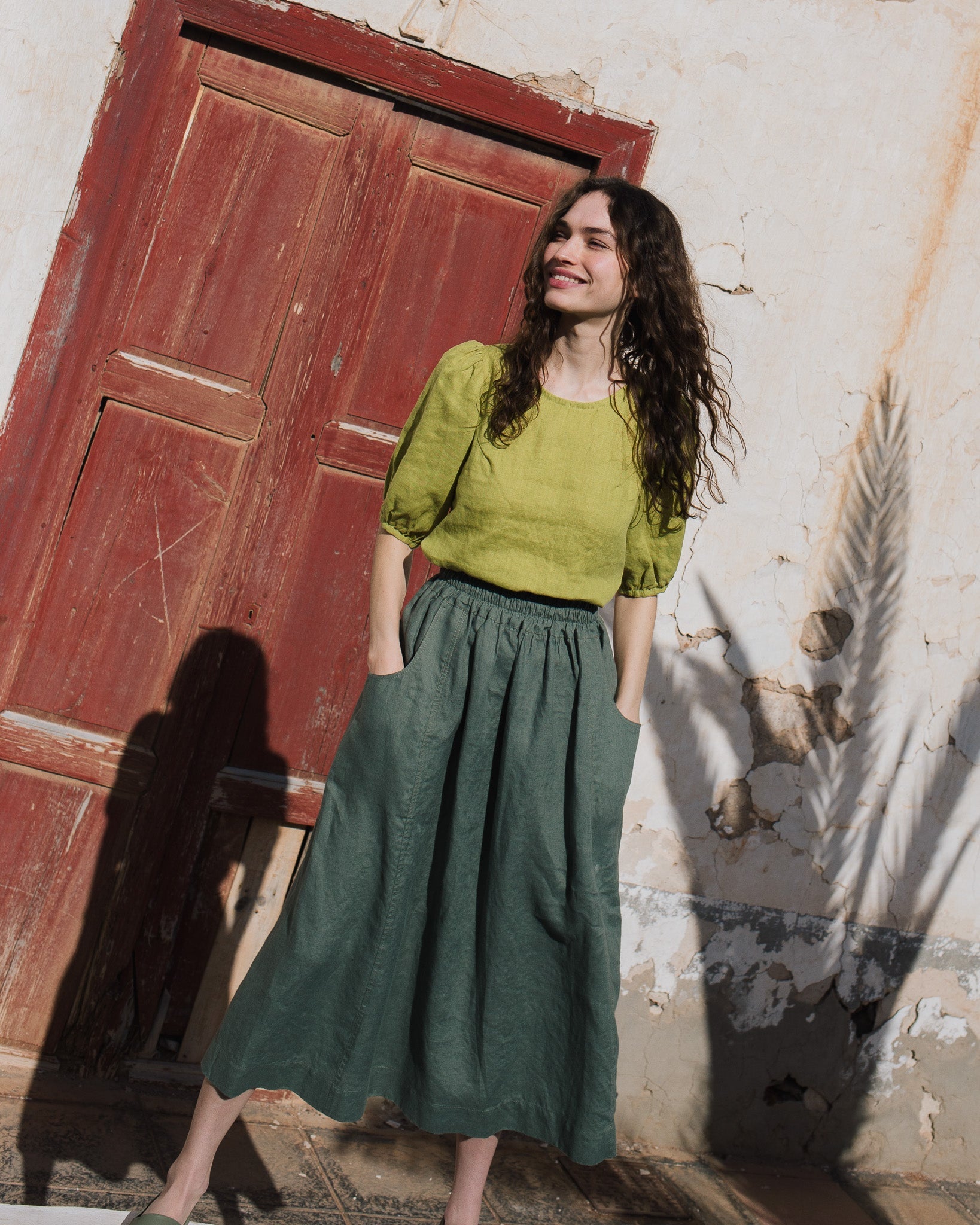 OIA gathered linen skirt - notperfectlinen